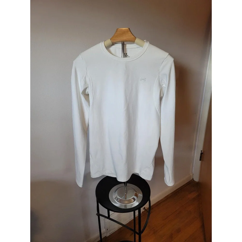 Under Armour youth Large White Long Sleeve Cold Gear - Picture 1 of 8